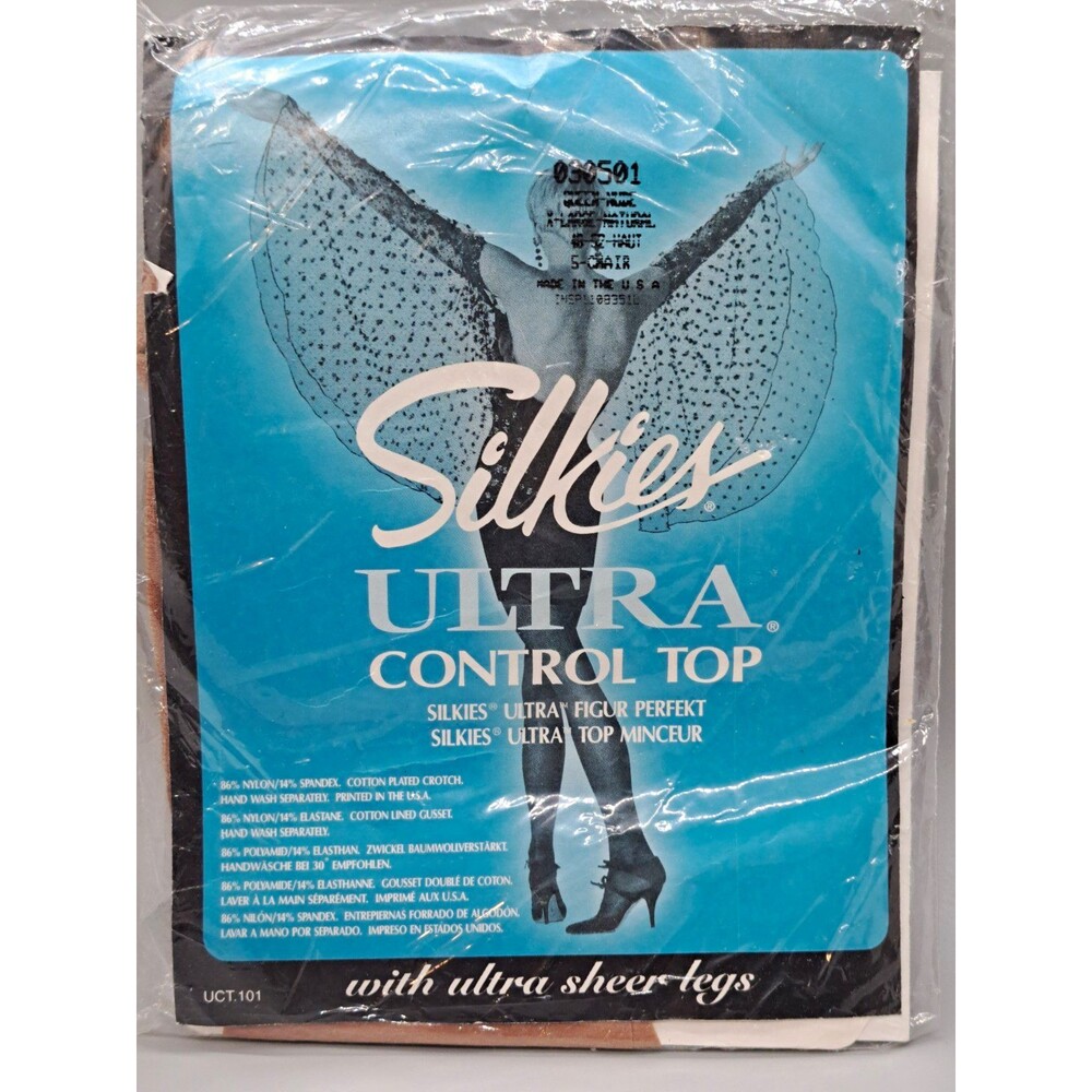 Silkies Ultra Sheer Control Top Queen Nude Pair Solid Classic Hosiery Women's